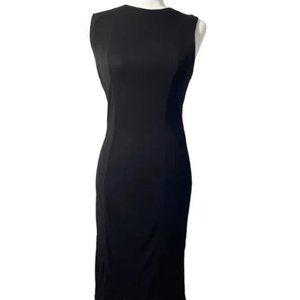 GUCCI LBD Sleeveless Black Form-Fitting Bodycon Midi Dress SZ IT 42